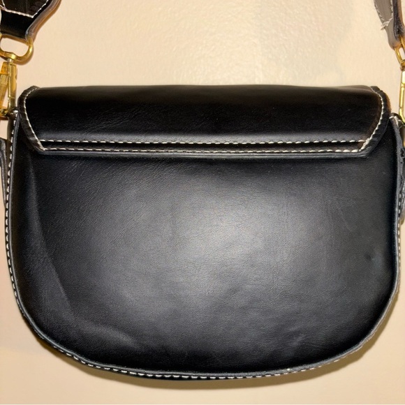 2/$30 Saddle Black PU Shoulder Bag Adjustable Strap - Picture 4 of 12